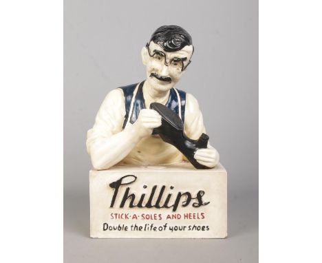 A vintage Phillips advertising model for Stick A Soles And Heels. Made by Beritex. Height 31cm.  