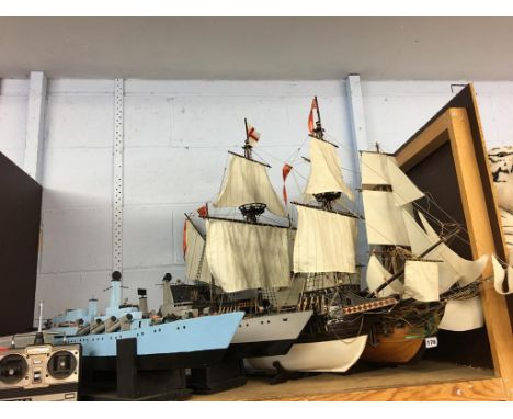 Four model Ships