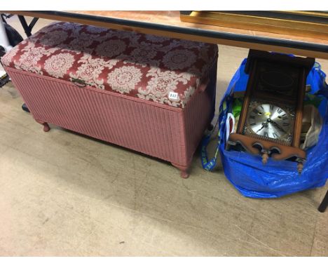 Lloyd loom trunk and contents