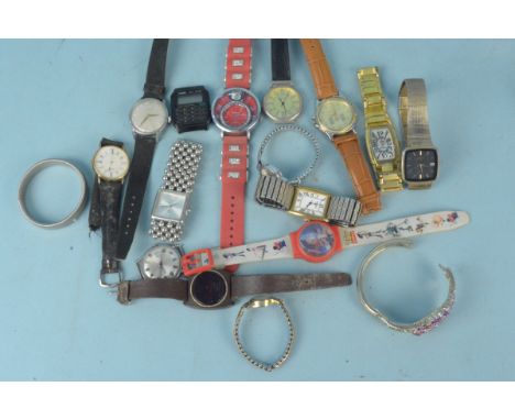 A collection of gents and ladies wristwatches including Certina, Timex, Casio calculator etc