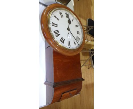 A Victorian mahogany cased fusee wall clock – dial re-painted.