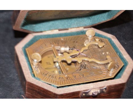 Boxed sundial &amp; compass