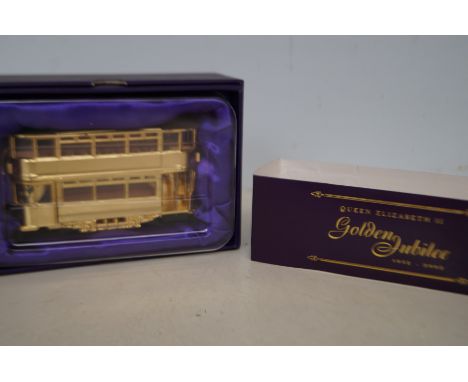 Corgi Queen Elizabeth II golden jubilee gold tram, mint &amp; boxed