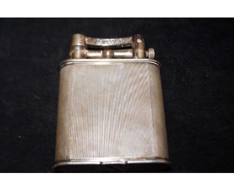 Large Dunhill engine turned table lighter No737418 Length 10cm width 9 cm