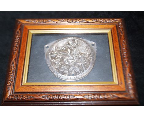 Framed St Christopher car badge