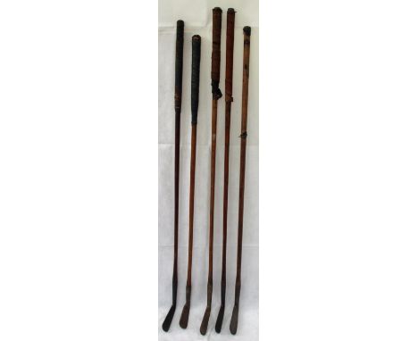 Five Hickory Irons inc Anderson and Millar. C. Millar, Glasgow small headed iron. Anderson, Army &amp; Navy CSL (Co-operative