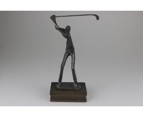 Abstract Bronze Sculpture of a Golfer 