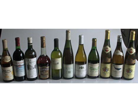 Ten Bottles of Vintage Wine &amp; Bottle of Martell Fine Cognac. Cave de Turckheim; Château Marinier Côtes De Blaye Sauvignon