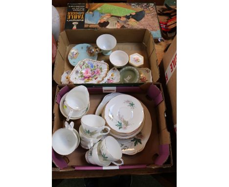 Box of assorted Glass light fittings and bygones 