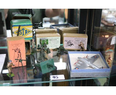 Collection of Military design Toys to include Meccano Flying Fortress, Britain Anti-Aircraft British Army Predictor, Height F