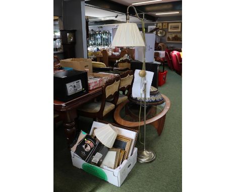 Suffolk Floor Lamp and a box of assorted Pictures and prints 