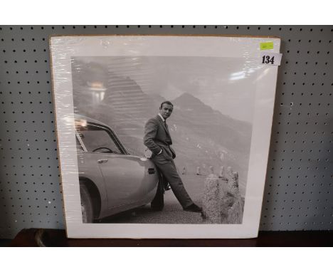 James Bond&nbsp; (Sean Connery) Gold Finger, Aston Martin DB5 Framed Sepia Print (1964).