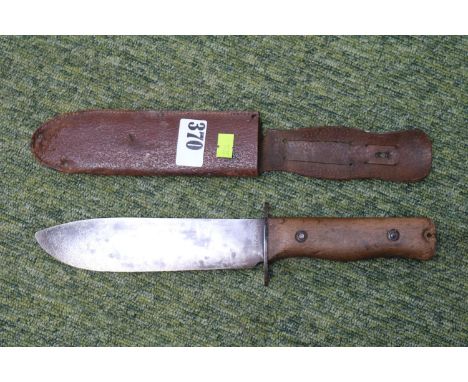 Early Survival Type Knife by Wilkinson Sword 1B/4694 with Military Arrow and Leather scabbard 