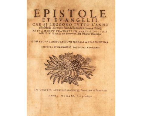 Nannini (Remigio, translator). [Epistole et evangelii che si leggono tutto l'anno alla messa, secondo l'uso della Santa Roman