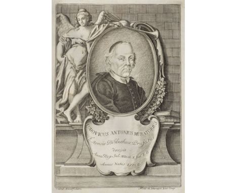 Muratori (Lodovico Antonio). Dissertazioni sopra le Antichita Italiane, 3 volumes, Naples, 1752-53, engraved portrait frontis