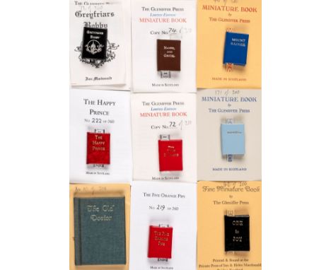 Miniature Books. A collection of 23 miniature books by the Gleniffer Press, Wigtown, Scotland, all limited editions, original