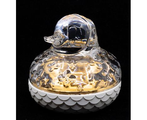 Baccarat- A Jamie Hayon for Baccarat candy box in Jolly Duck design. Made in crystal and ceramic. H16.5cm W14cm and D14cm