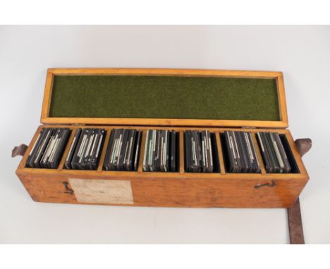 A box of lantern slides, British topographical subjects, a few military