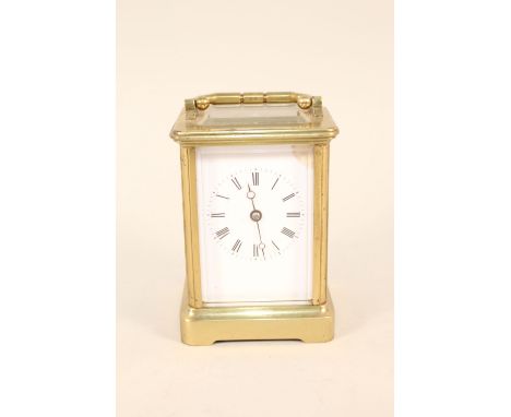 A brass cased carriage clock