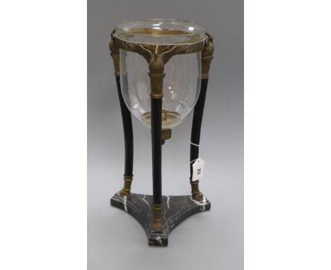 A Classical Regency style storm lamp, on marble base height 45cm