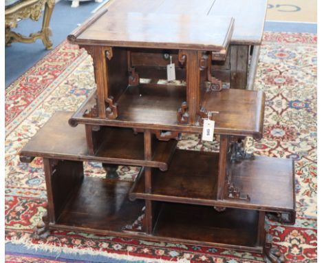 A Chinese style free standing display shelf, c.1910 W.100cm
