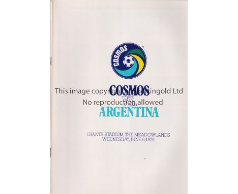 NEW YORK COSMOS     Six home programmes for Friendlies: 1979 v Argentina, including Diego Maradona and 1980 v Roma, Mancheste