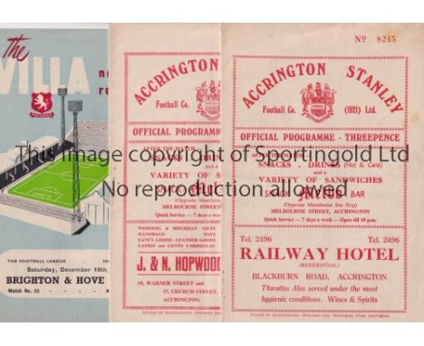 1950'S FOOTBALL PROGRAMMES     Over 80 programmes with 26 home teams represented including Aston Villa, Halifax Town, WBA Wol