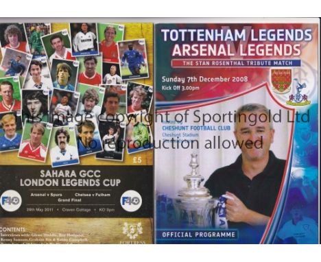 ARSENAL / LEGENDS FOOTBALL     Four programmes: 2 for the Hong Kong Sevens Tournaments 26 &amp; 27/5/2001 including Arsenal, 