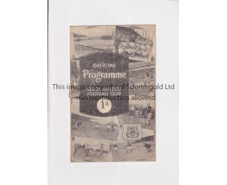 LEEDS UNITED       Twelve page programme for the home Regional League match v Doncaster Rovers 25/3/1940, slightly folded in 