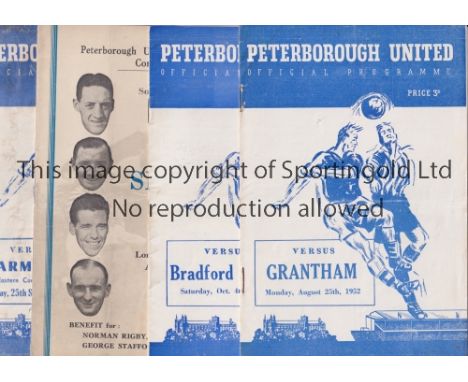 PETERBOROUGH UNITED           Seventeen home programmes, including 2 X Midland League v Grantham 25/8/1952, Bradford Park Ave