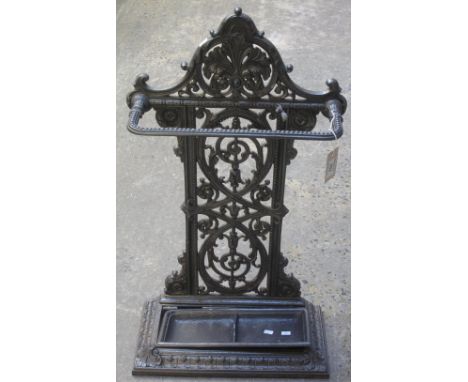 Victorian cast iron pierced stick stand. Impressed marks to the back 'Falkirk' with Victorian lozenge mark. (B.P. 24% incl. V