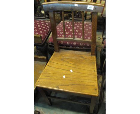 19th century oak stick back kitchen chair. (B.P. 24% incl. VAT)