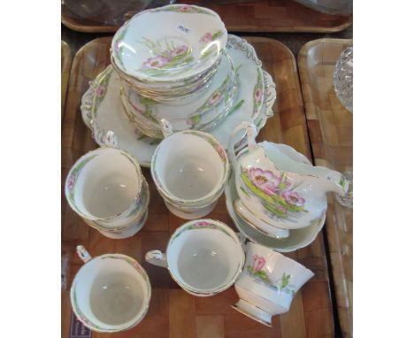 22 piece Paragon fine china waterlily design tea service.(B.P. 24% incl. VAT)