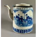 Asiatika China Teekanne wohl Qing Dynastie 18./19. Jahrhundert mit Gelehrten Malerei 茶壶 壽