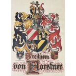 Metz, Ernst (1892-1973), Aquarell Wappenbild Freiherrn von Forstner