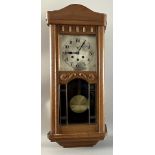 Wanduhr Regulator FMS Friedrich Mauthe Schwenningen, Eichenholz