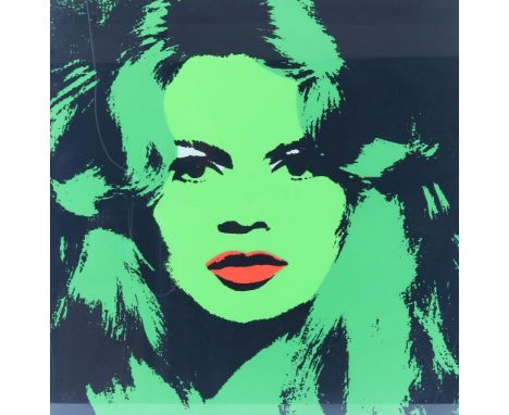 WARHOL ANDY, after,  Brigitte bardot, litho 90 x 90 cm.WARHOL, ANDY, naar Brigitte Bardot, litho 90 x 90 cm.