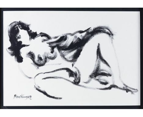 BANTZINGER CORNELIS ADRIANUS (1911-1985), sign. l.l.,  Female nude, ink drawing 46 x 68 cm.BANTZINGER CORNELIS ADRIANUS (1914