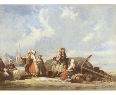 Delacroix, after figures on the beach, re-print 43 x 60 cm.DELACROIX, naar figuren aan het strand, litho/drukwerk 43 x 60 cm.