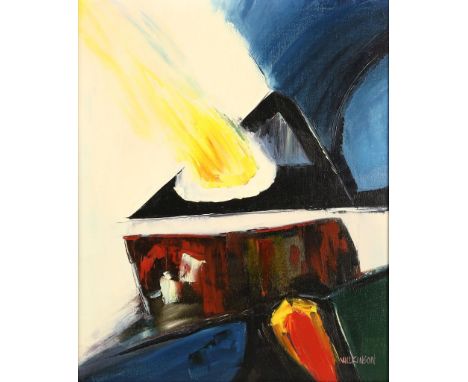WILKINSON, KATE, sig. b.r. Abstract composition, canvas 60 x 50 cm.WILKINSON, KATE, ges. r.o. Abstracte compositie, doek 60 x