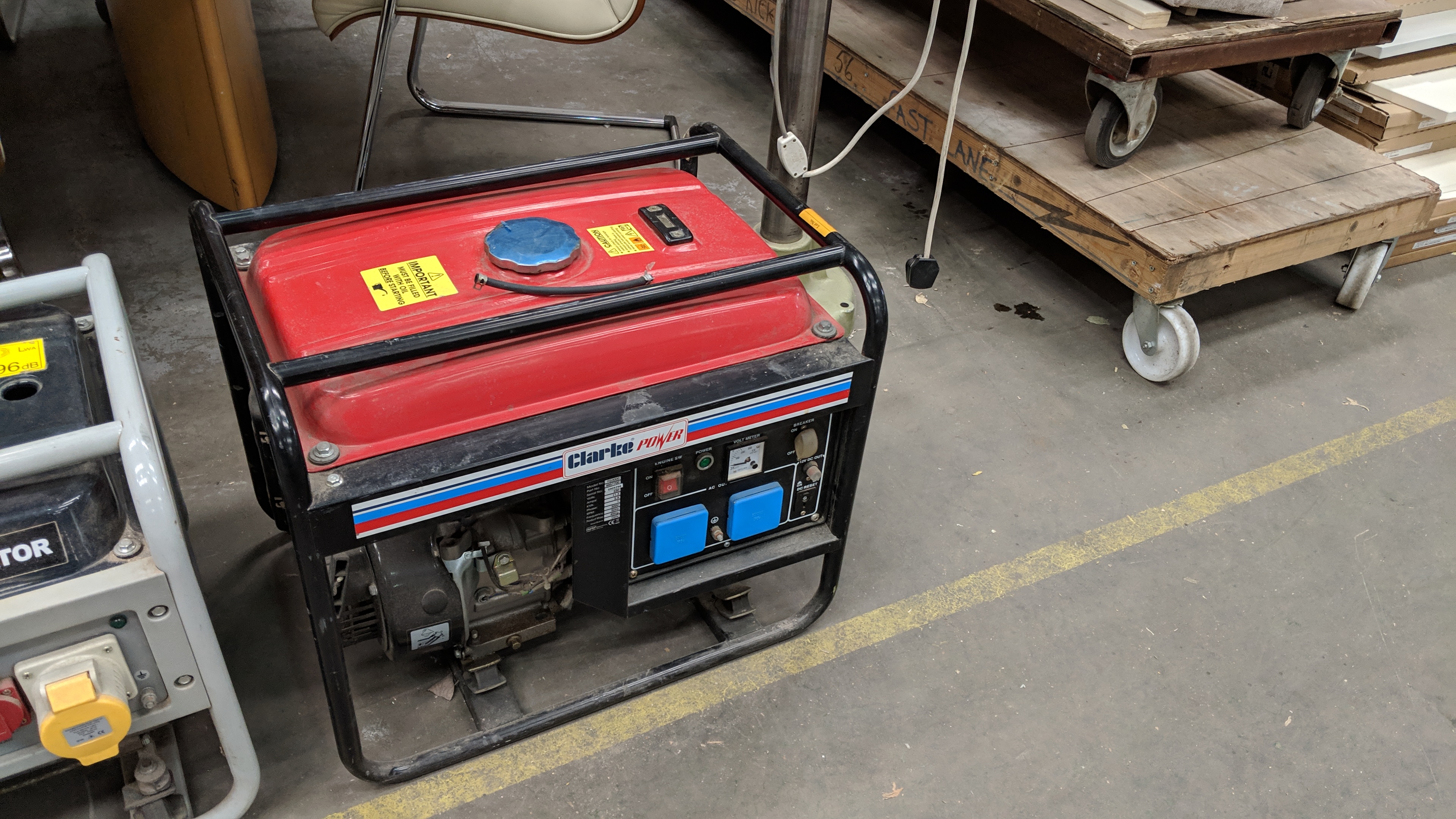 Clarke Power petrol generator, FG3000. IMPORTANT: Please remember goods ...