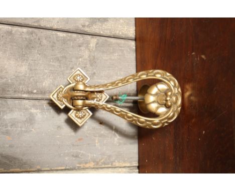 Victorian Gothic brass door knocker 20 x 10 cm