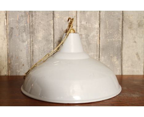 Industrial enamel shade in grey rewired with new brass fittings