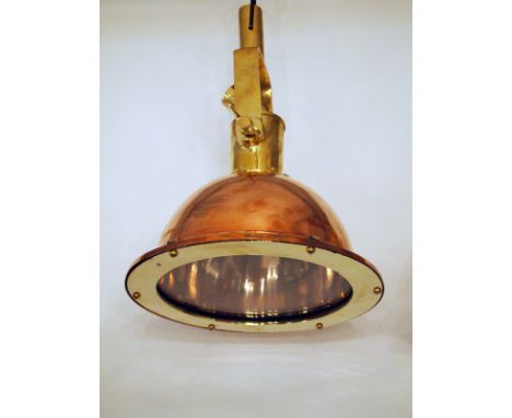 Industrial copper marine cargo hanging lamp H: 35 cm