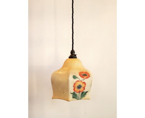 Vintage poppy design opaque glass light shades  H : 15cm