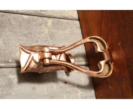 Art Nouveau copper plated door knocker H: 20 cm