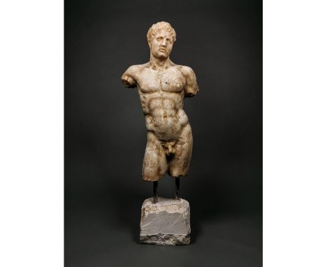 Ca.100 AD. A substantial Roman marble statue of God Apollo; A young and physically robust Apollo in a standing position; with