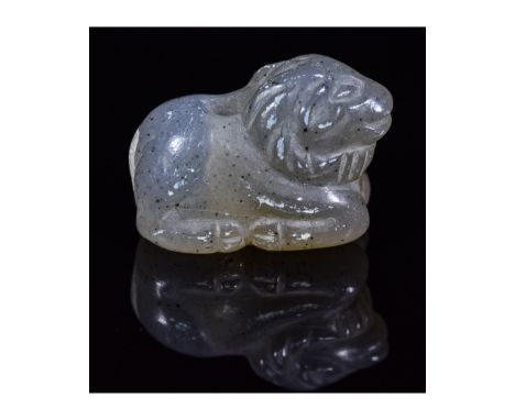 Ca.300 AD. Sassanian carved light stone bead shaped like a lion. Good Condition; 20mm;4g; Provenance: Private London collecti