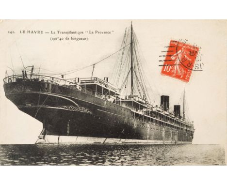 A COLLECTION OF POSTCARDS, approximately 230, almost all of French ships, mostly of packet boats and their sumptuous interior