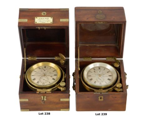 A TWO-DAY MARINE CHRONOMETER BY GEBBIE & CO, GREENOCK, CIRCA 1850, the 3«in. silvered dial signed as per title and inscribed 